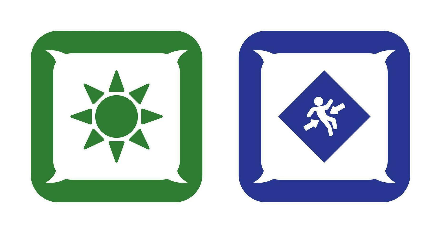 UV radiation and crush zone  Icon vector
