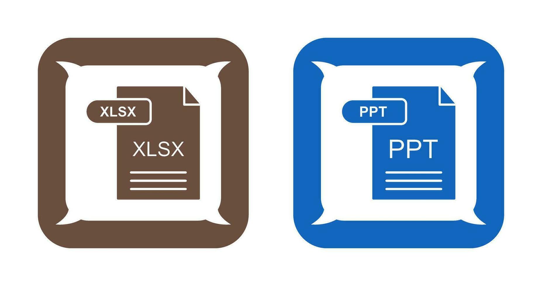 XLSX and PPT Icon vector