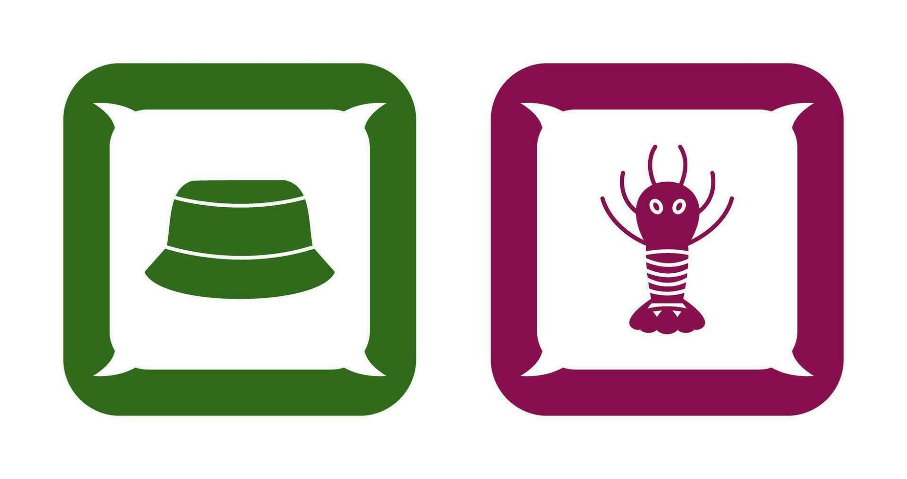 Men Hat and Lobster Icon vector