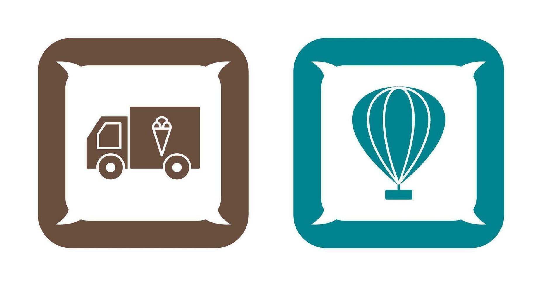 Icecream Van and air Craft Icon vector