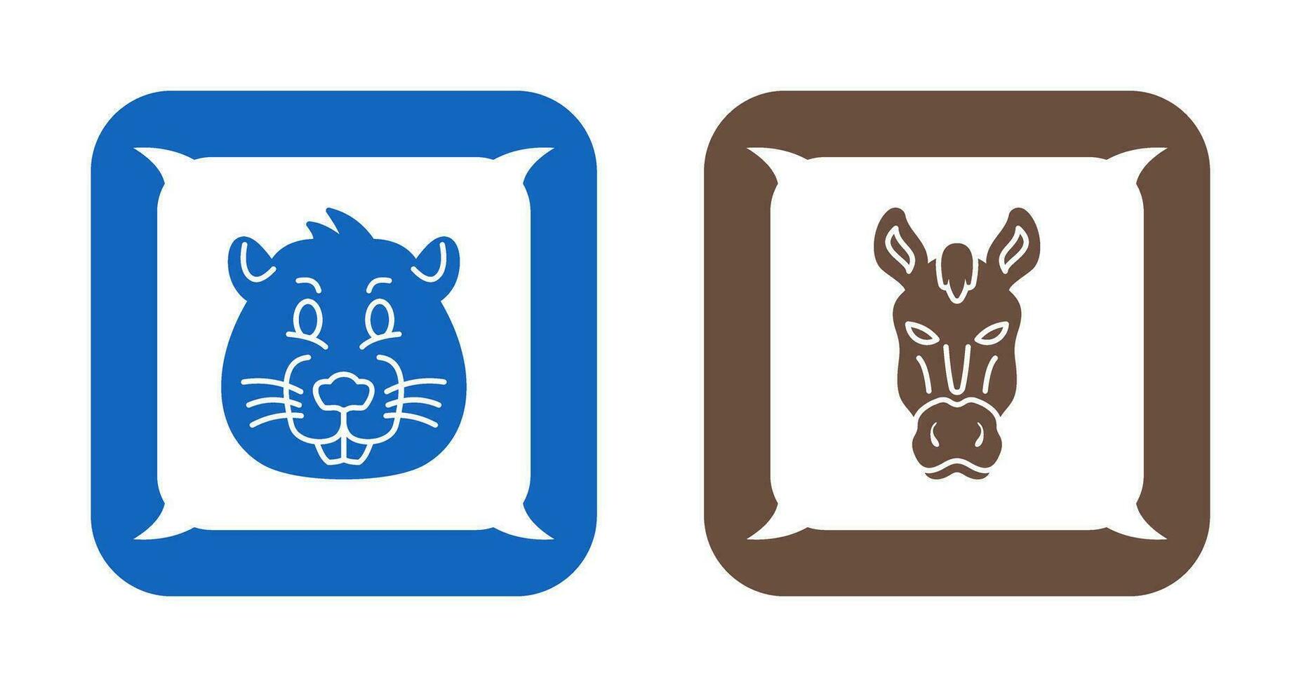 Beaver and Horse Icon vector
