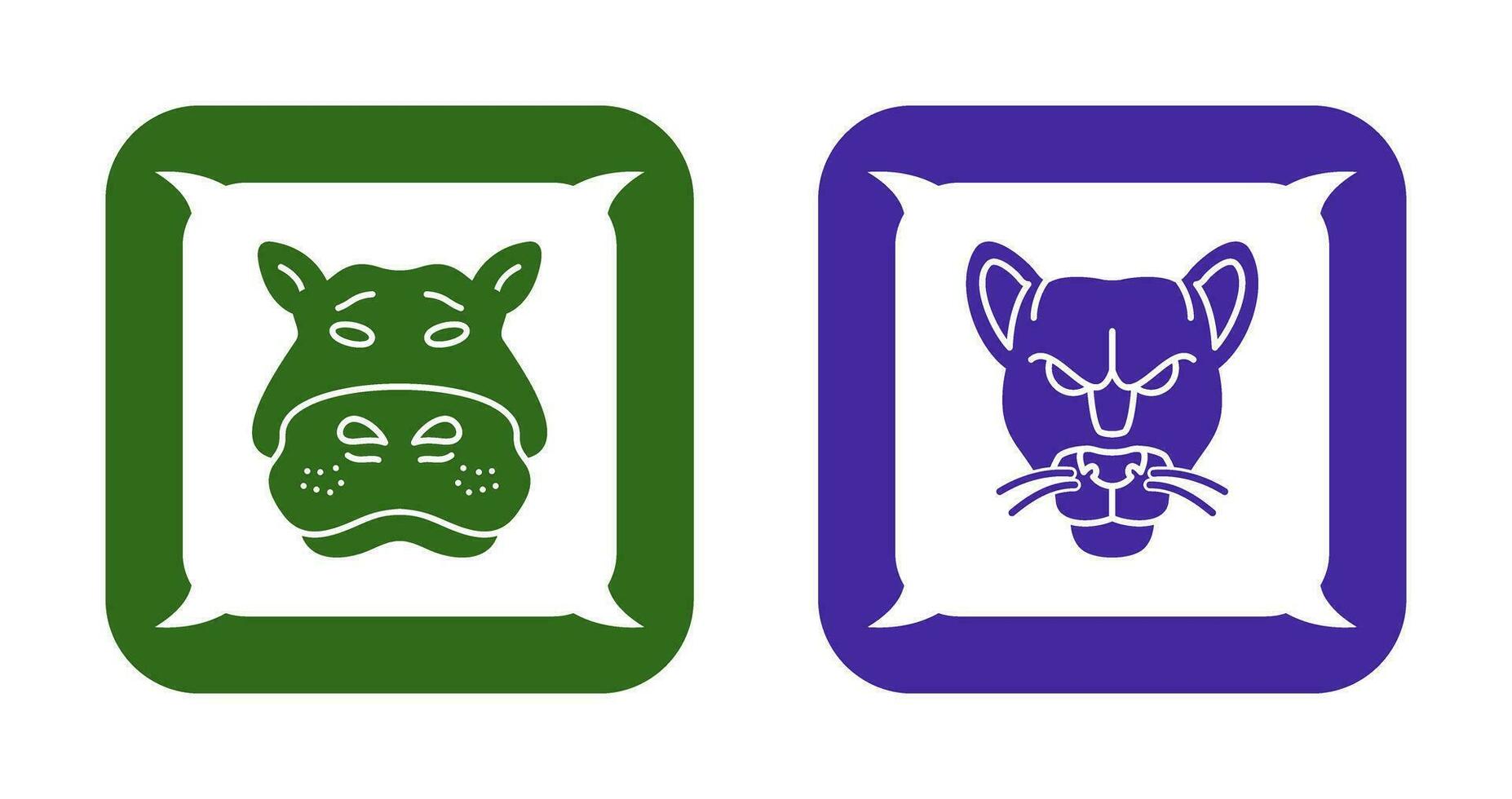 Panther an d Hippo Icon vector