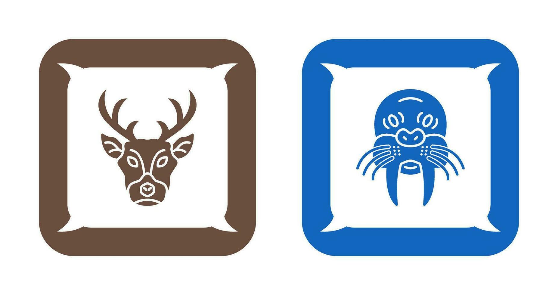 ciervo y animal icono vector