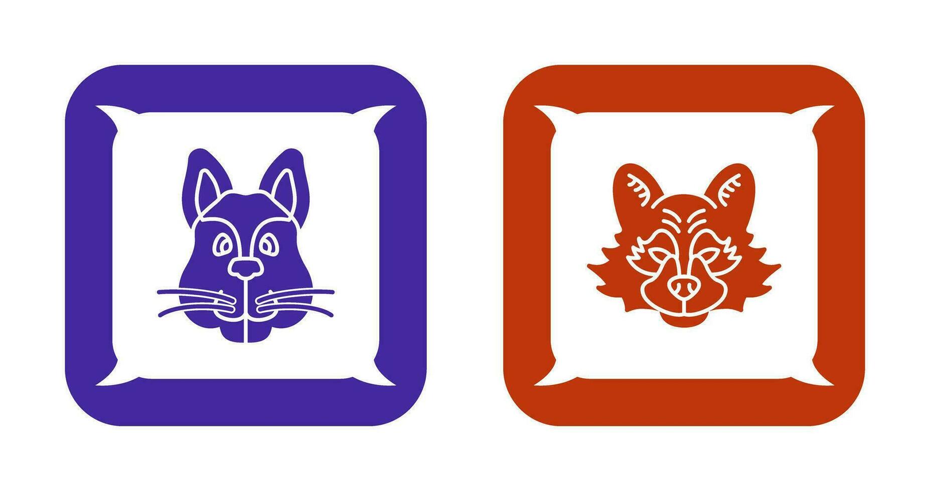Squirrel and Raccoon Icon vector
