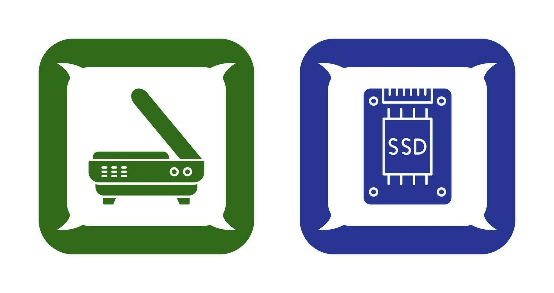 Scanner and Hard drive Icon vector