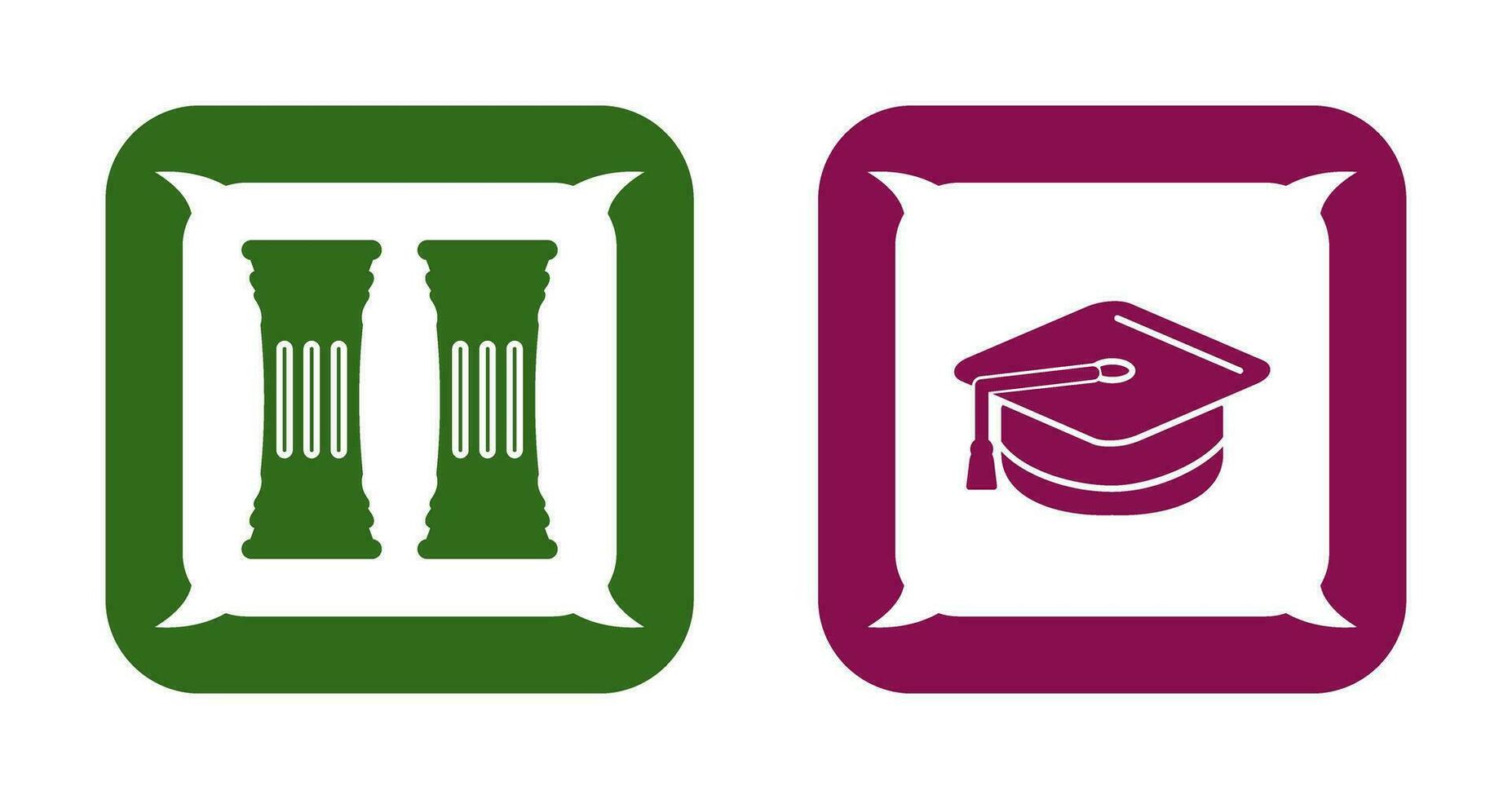 Column and Mortarboard Icon vector