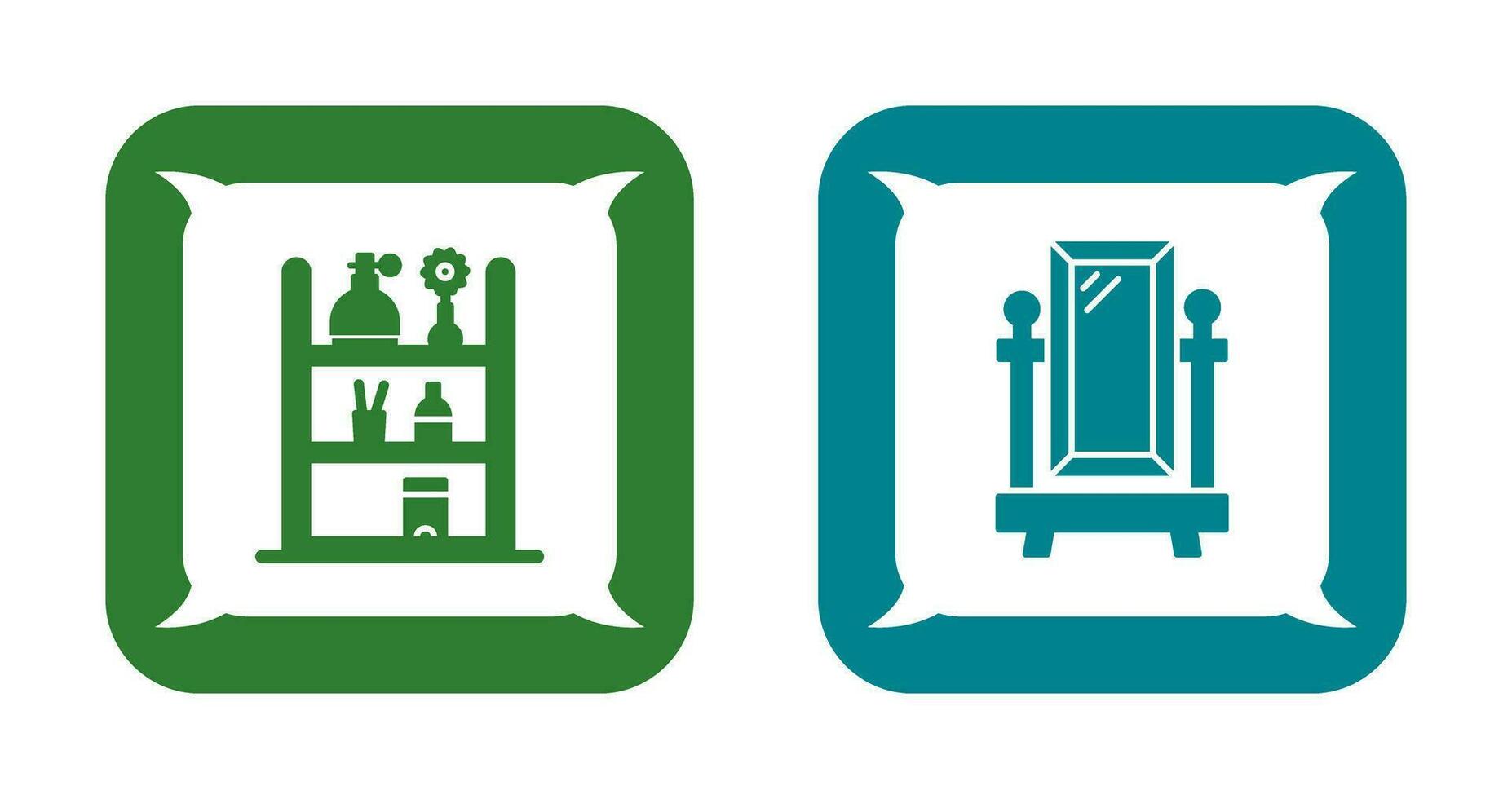 Shelf and Floor Mirror Icon vector