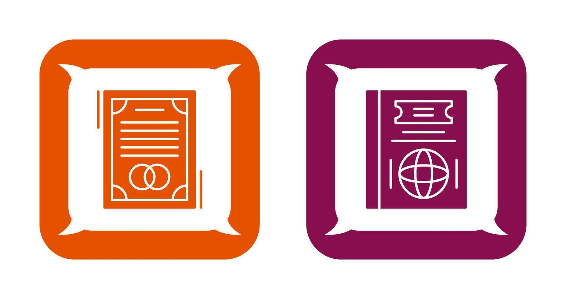 Wedding and Passport Icon vector