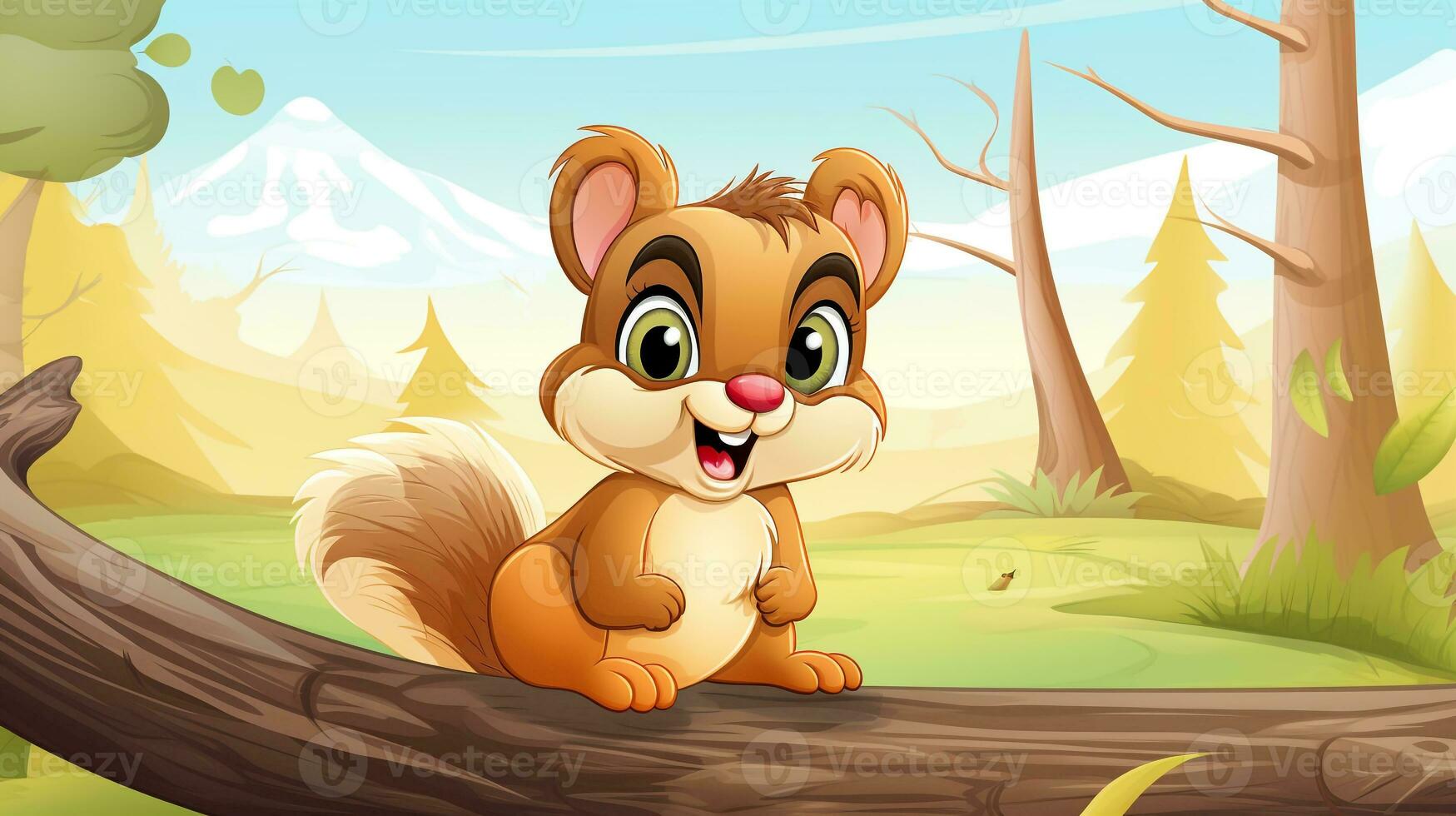 a cute little Chipmunk in vector style. Generative AI photo