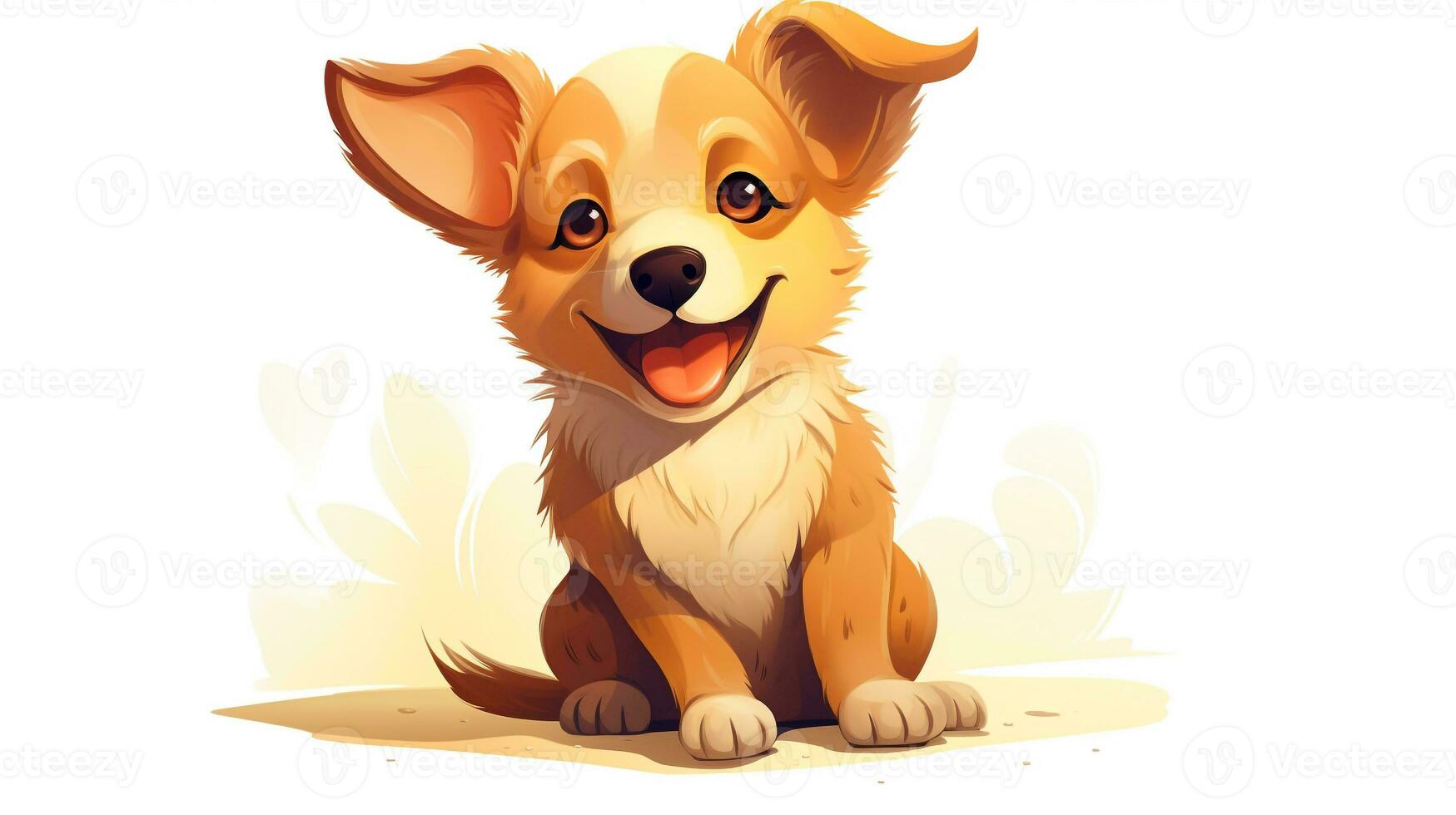 un linda pequeño perro en vector estilo. generativo ai foto