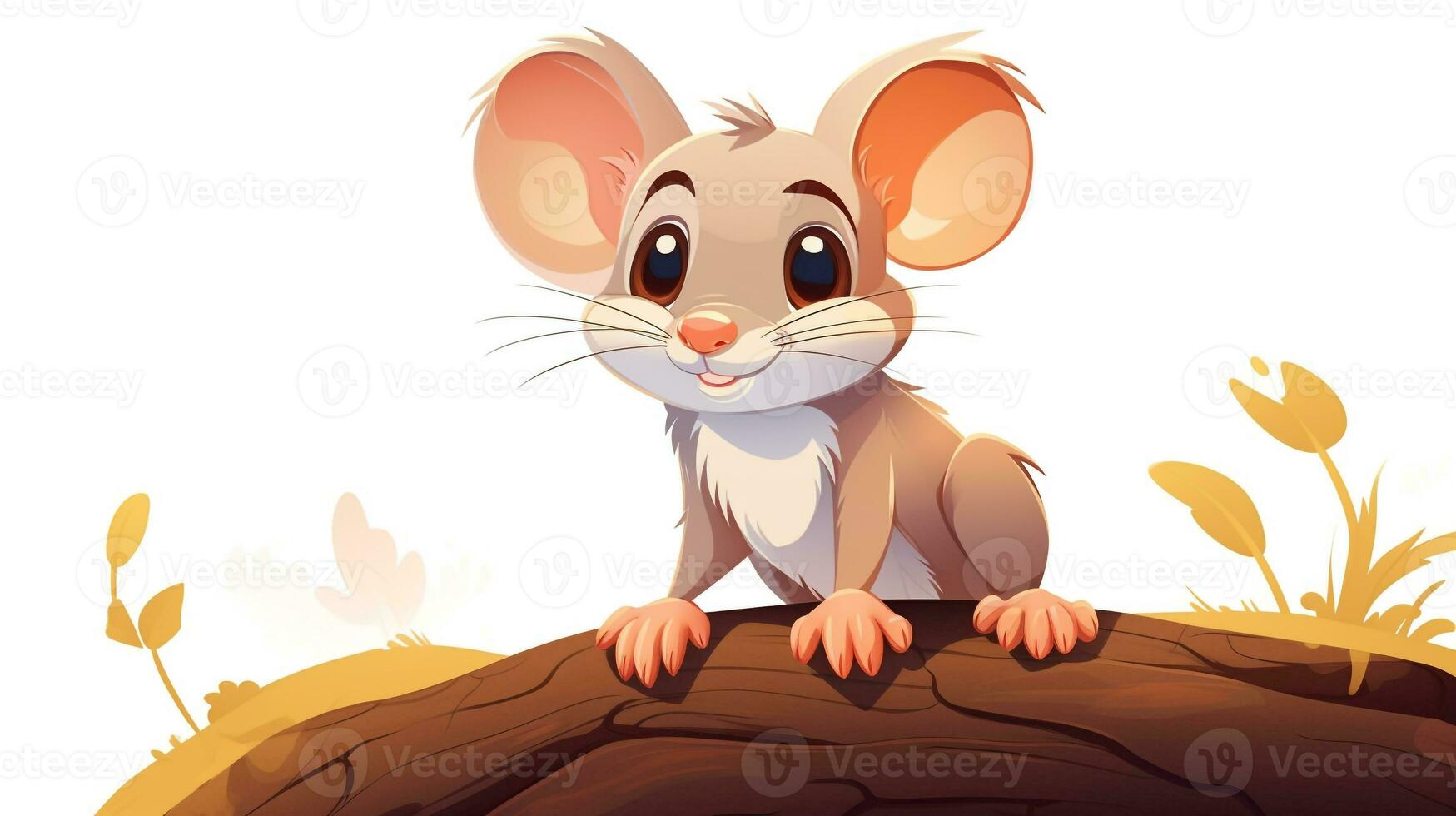 un linda pequeño crestado rata en vector estilo. generativo ai foto