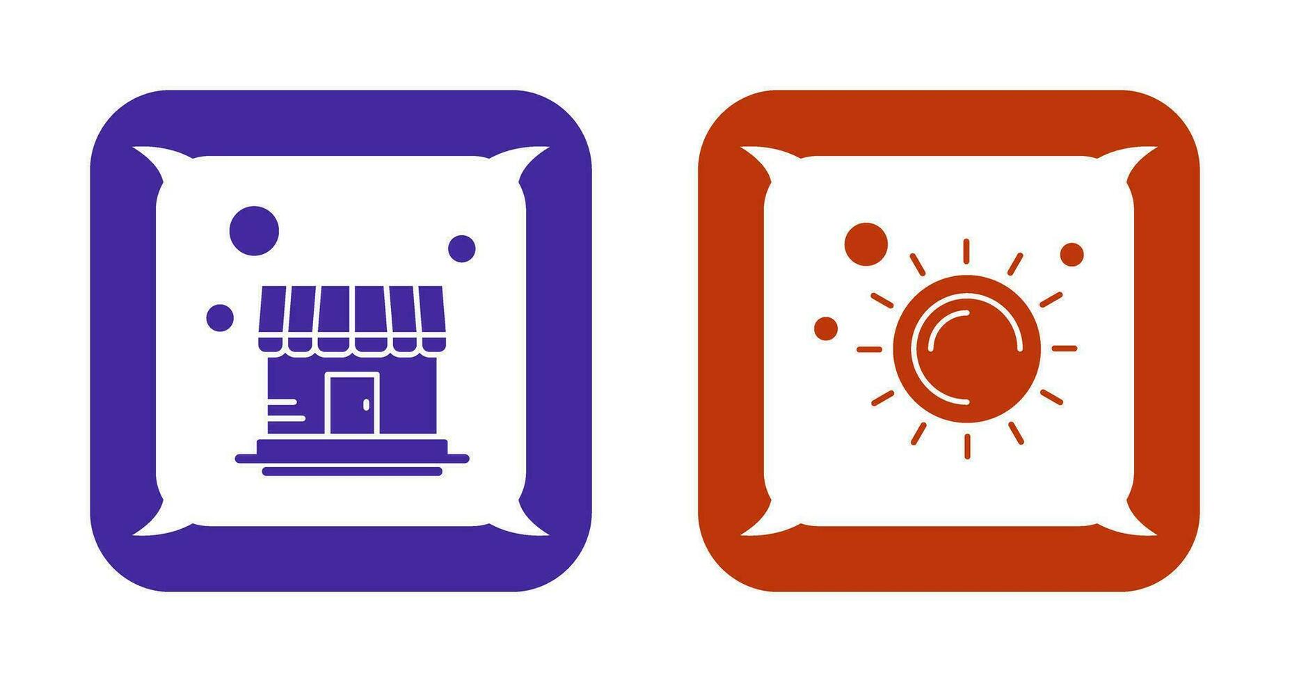 Store and Sun Icon vector