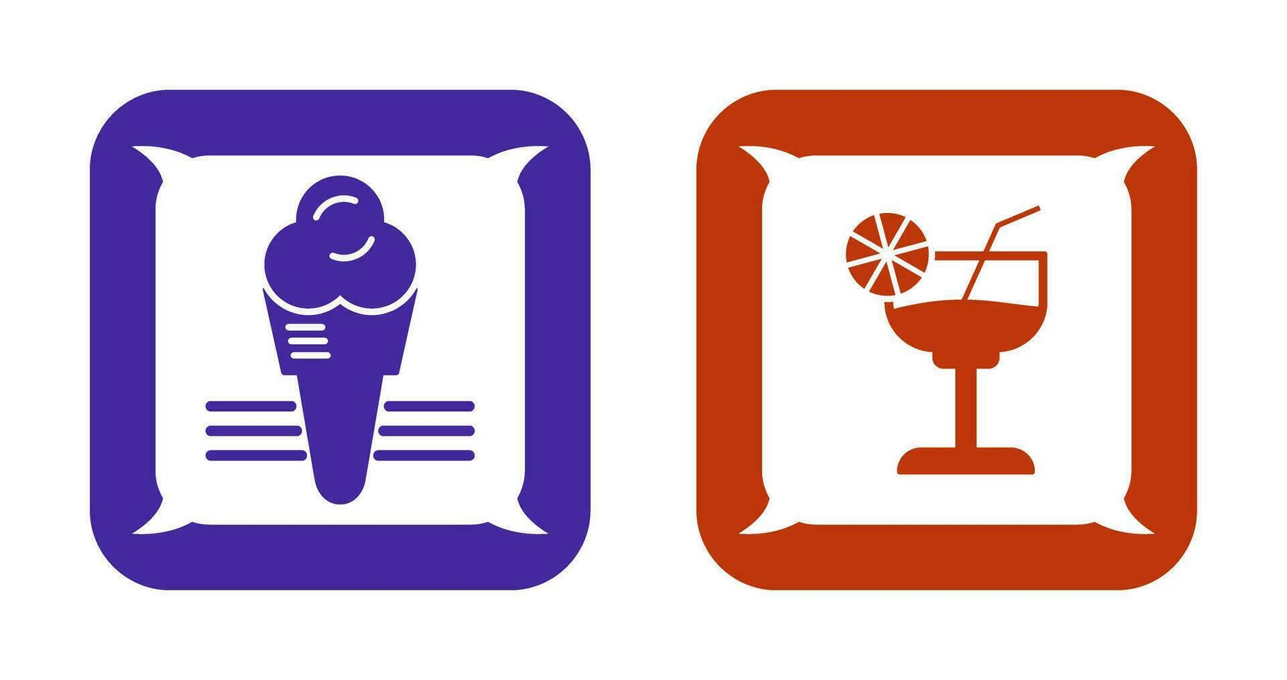 Ice Cream and Cocktail Icon vector