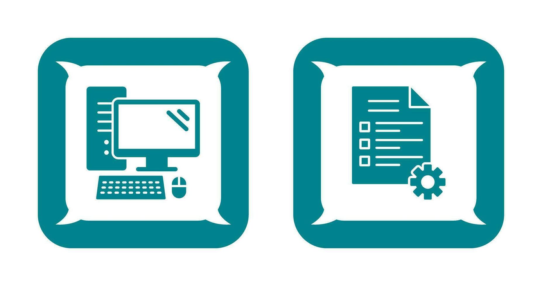 Computer and Test Icon vector