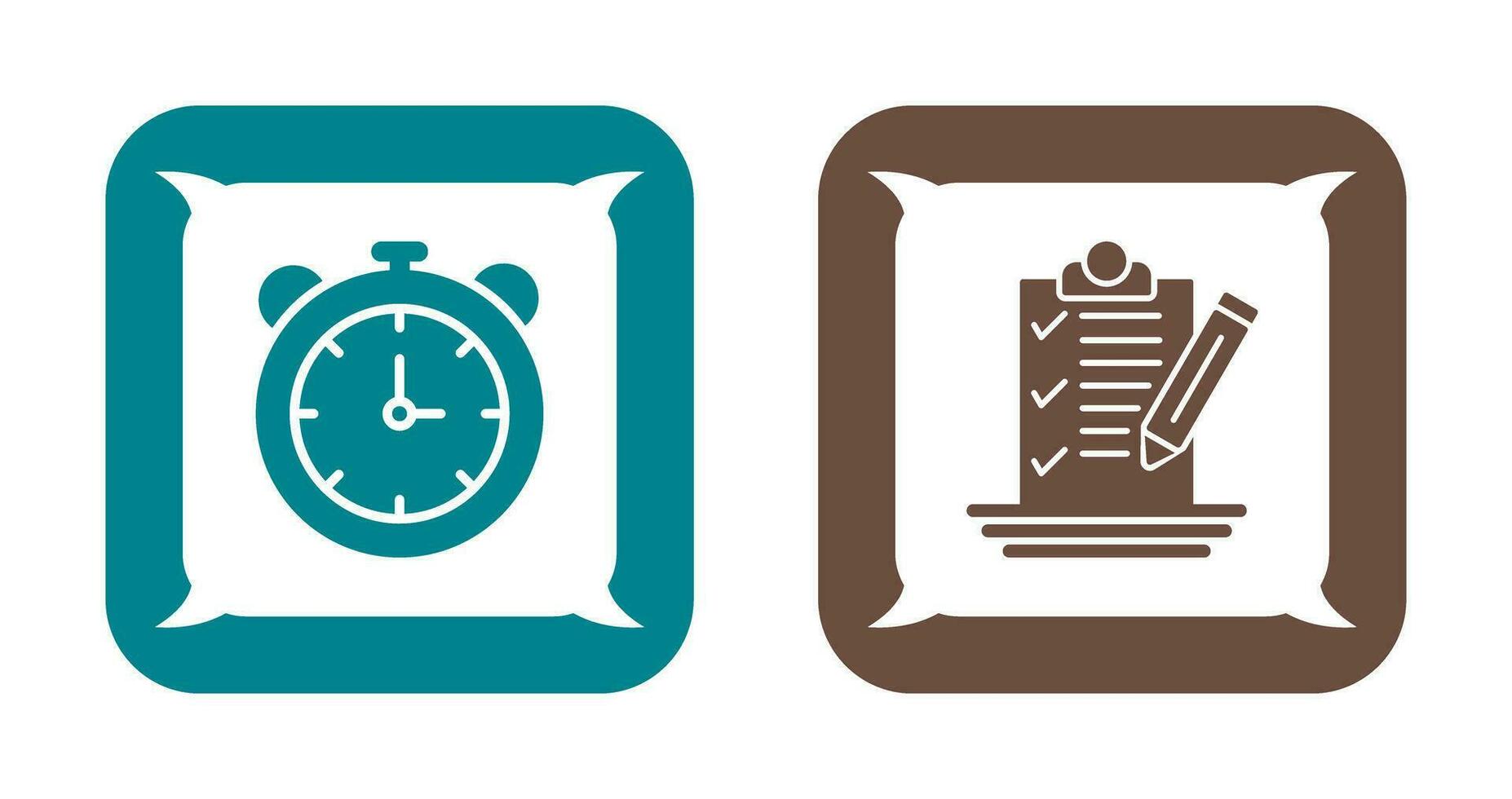 Stopwatch and Check List Icon vector