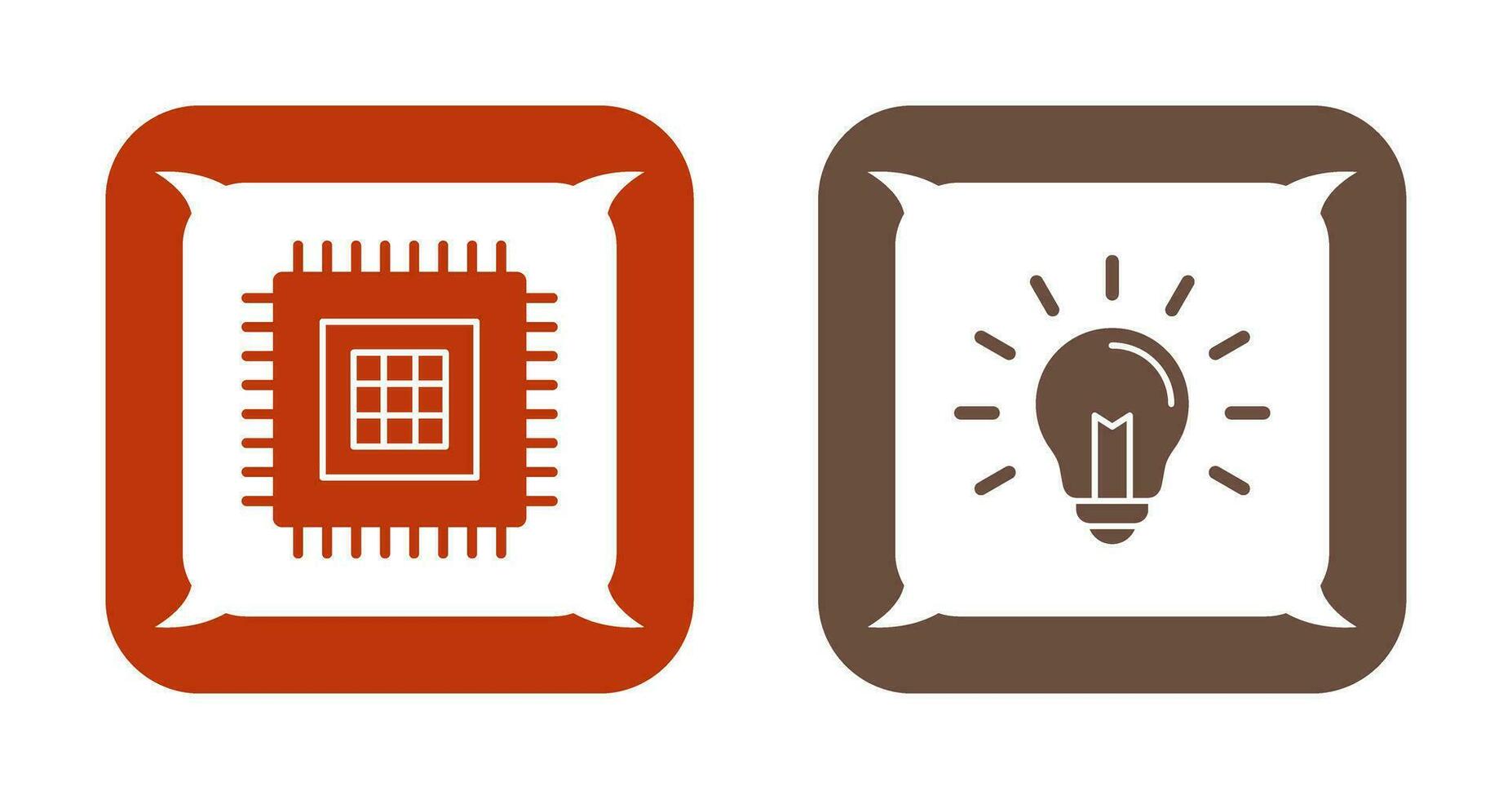 Processor and Light Bulb Icon vector