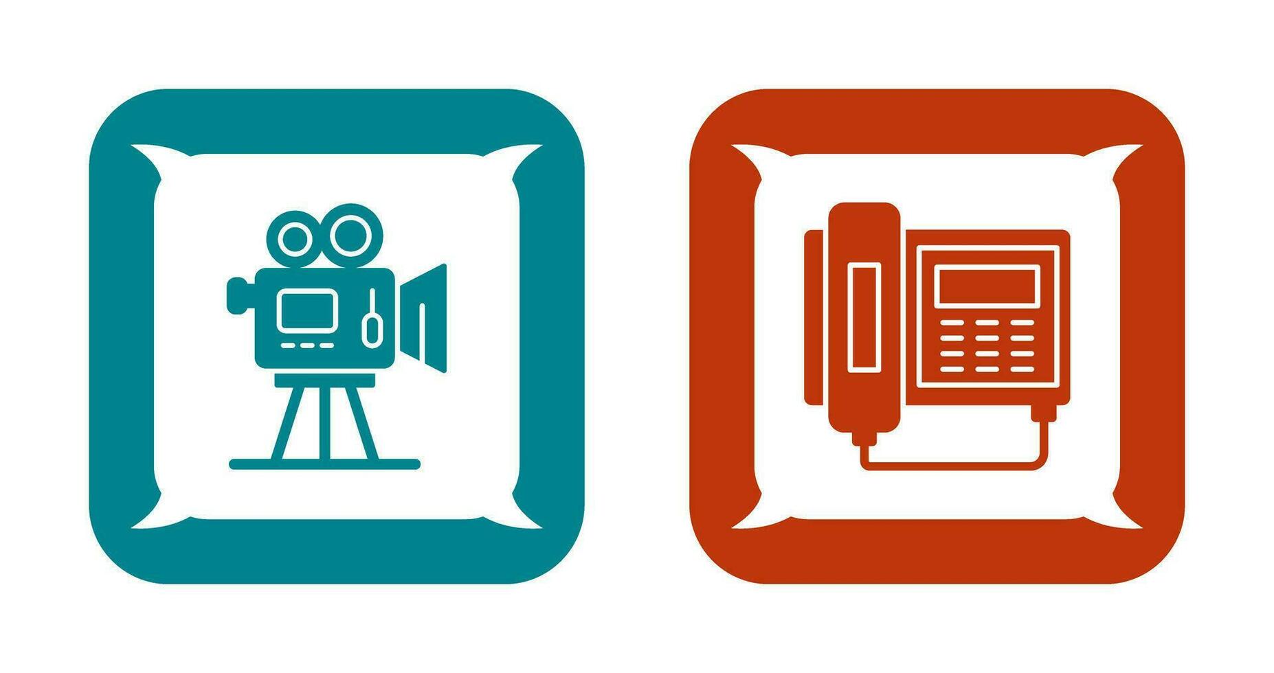 Movie camera and Telephone Icon vector