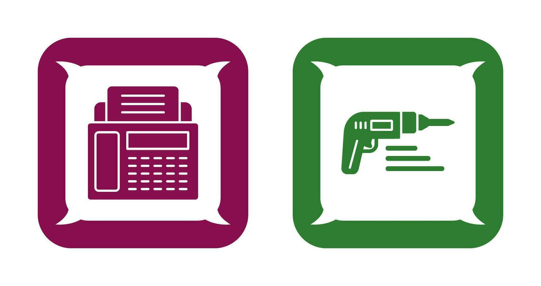 Fax Machine and Drill Icon vector
