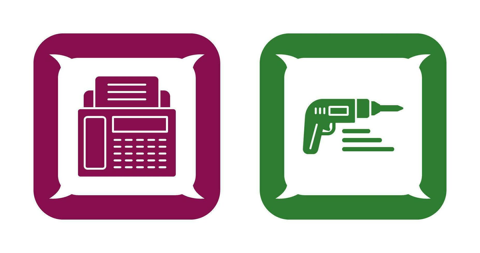 Fax Machine and Drill Icon vector