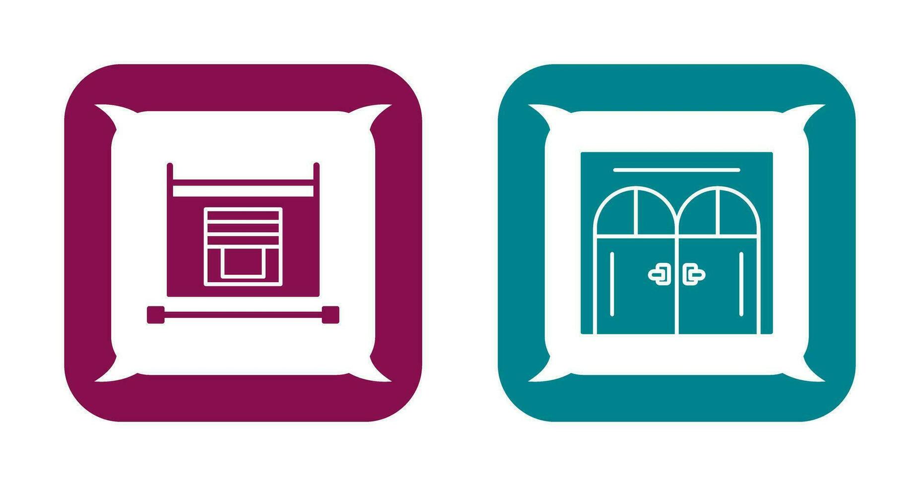 Blind and Door Icon vector