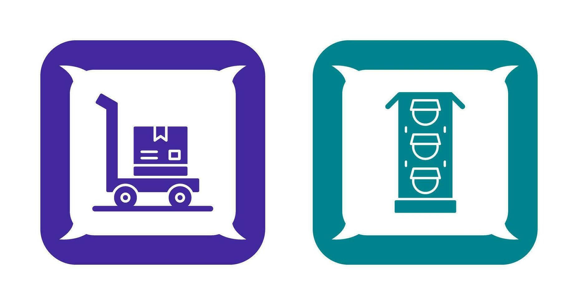 trolly and traffic light  Icon vector