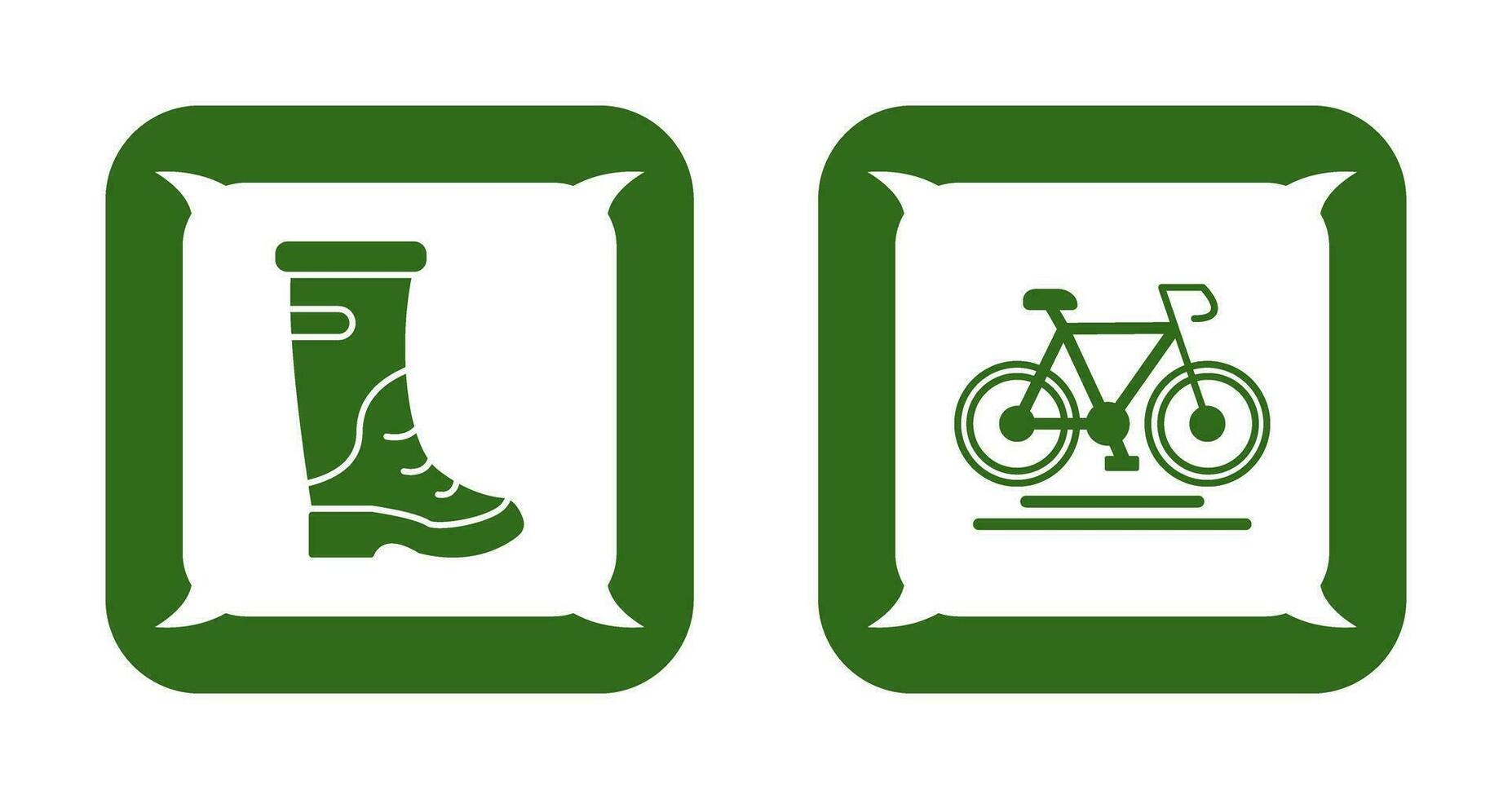 lluvia botas y ciclismo icono vector