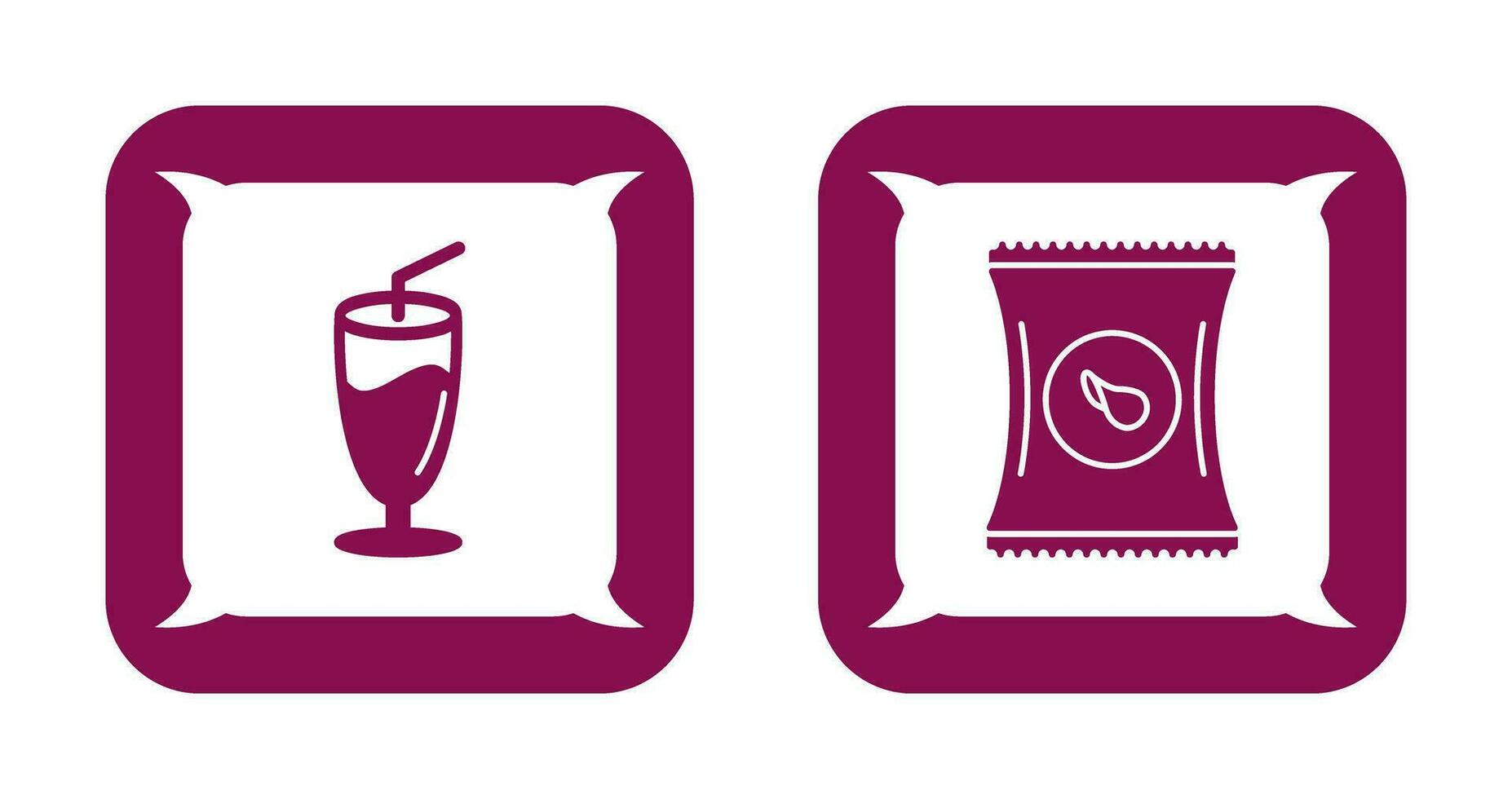 Milkshake and Chips Icon vector