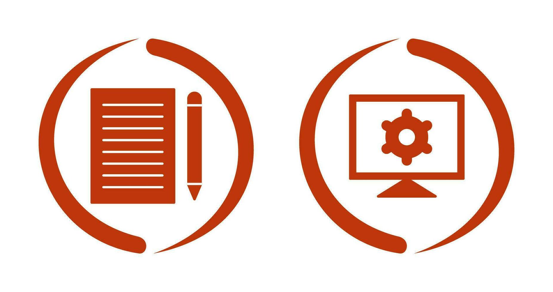 write feedback and computer settings Icon vector