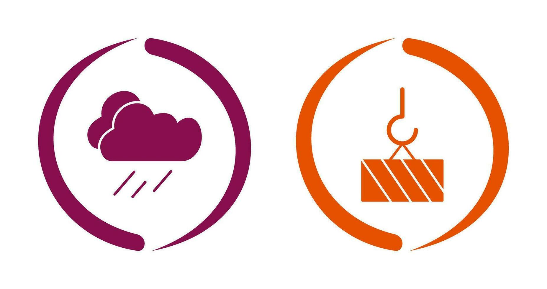 rain and heavy machinery  Icon vector