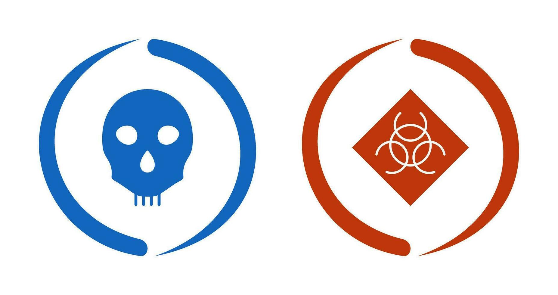 danger and biological hazard  Icon vector