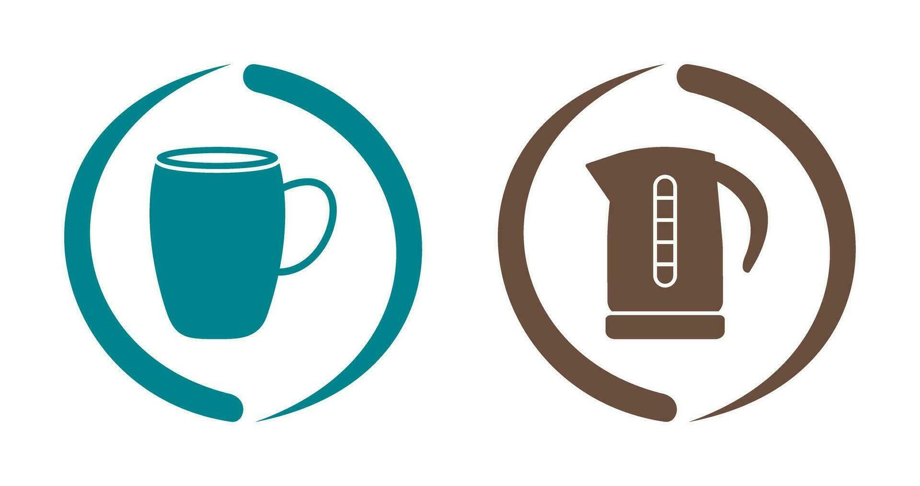 mug and kettle Icon vector