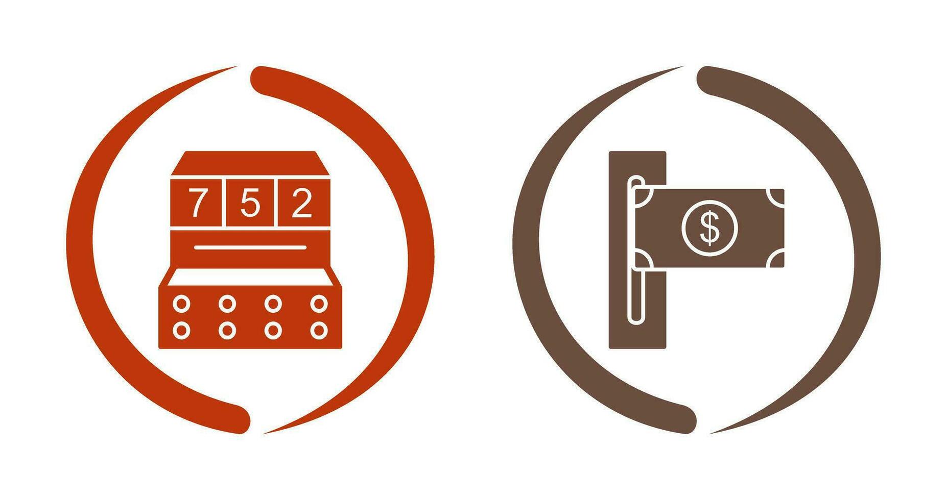 slot machine and slot of bills  Icon vector