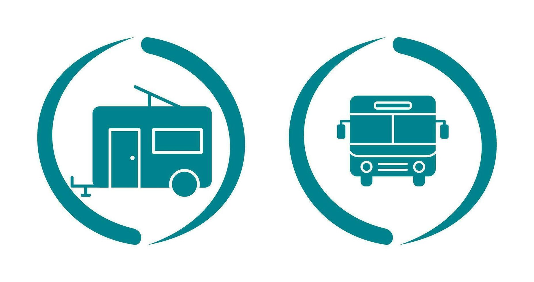 Bus and trailer Icon vector