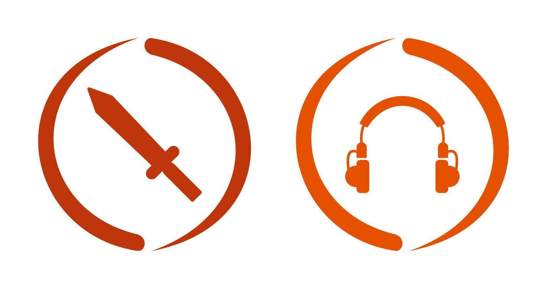 Headphones and Sword Icon vector