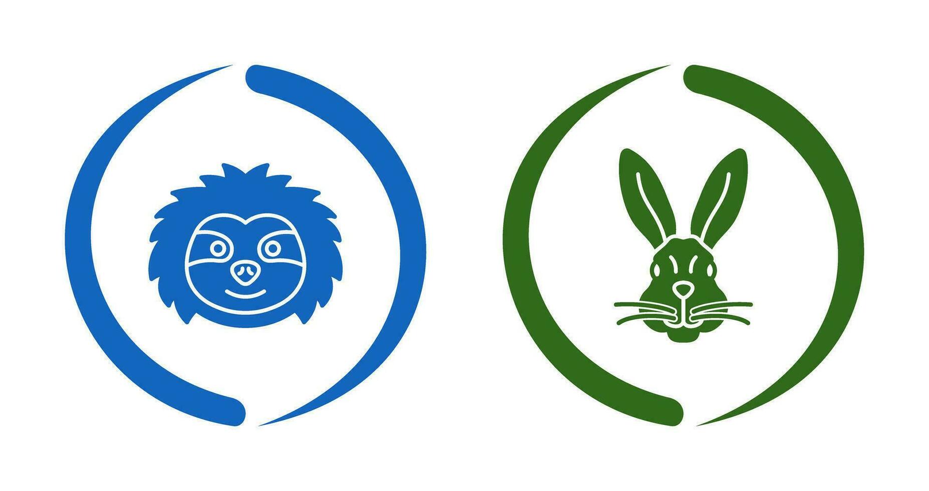 Sloth and Rabbit Icon vector