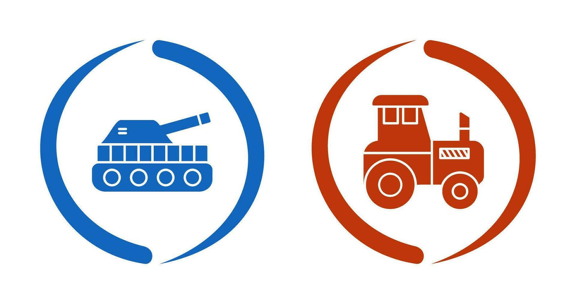 Tank and Tractor Icon vector