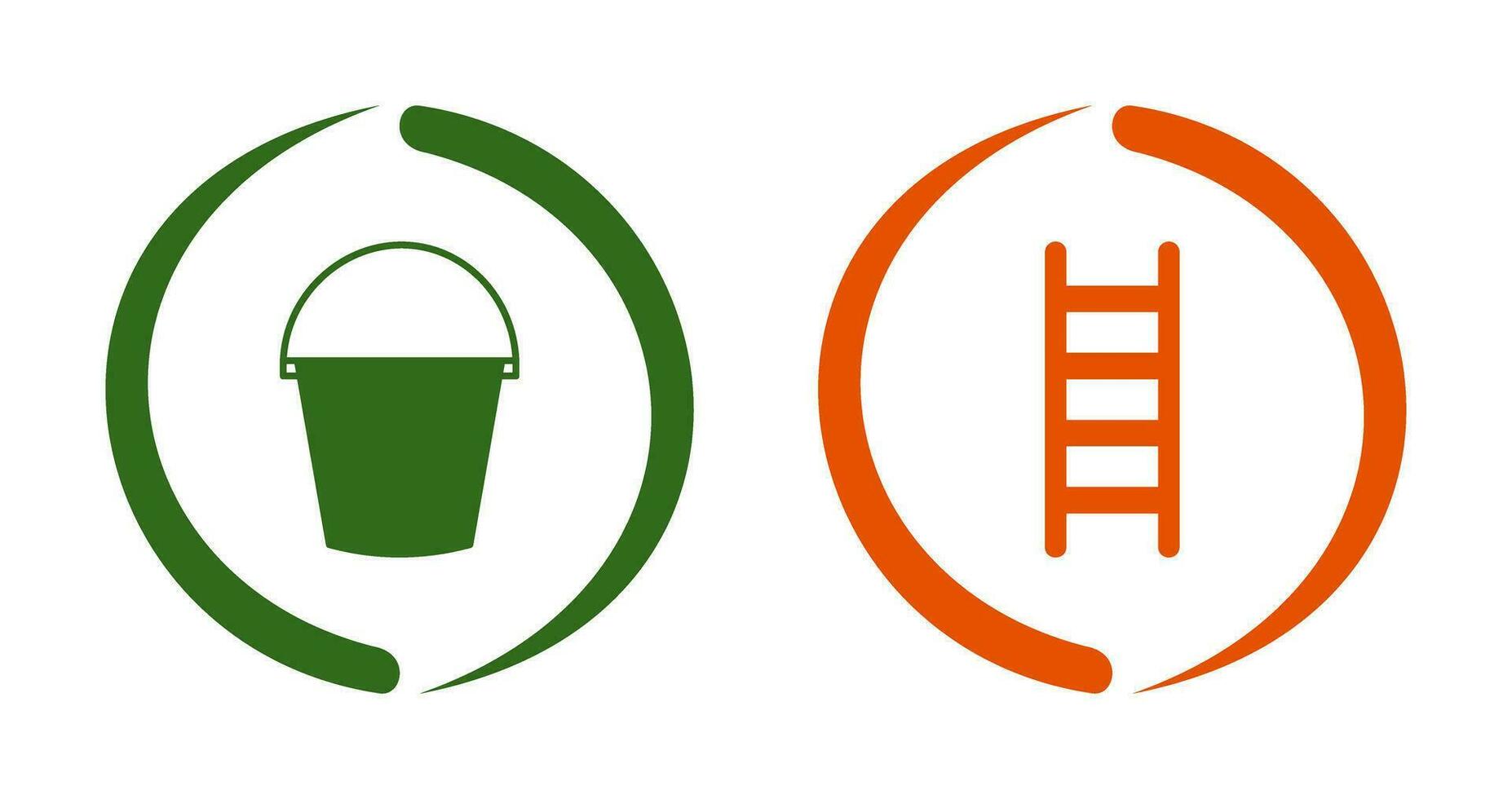 Water Bucket and Ladder Icon vector