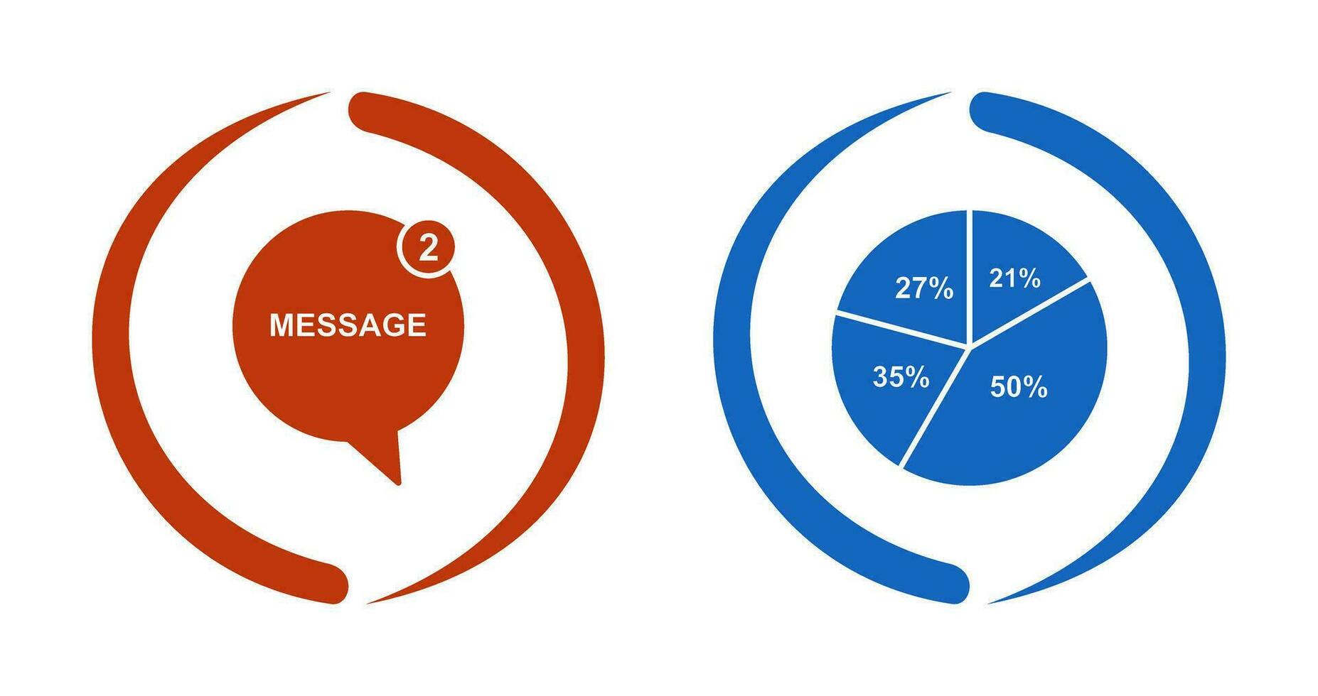 Message Bubbles and Pie Chart Icon vector