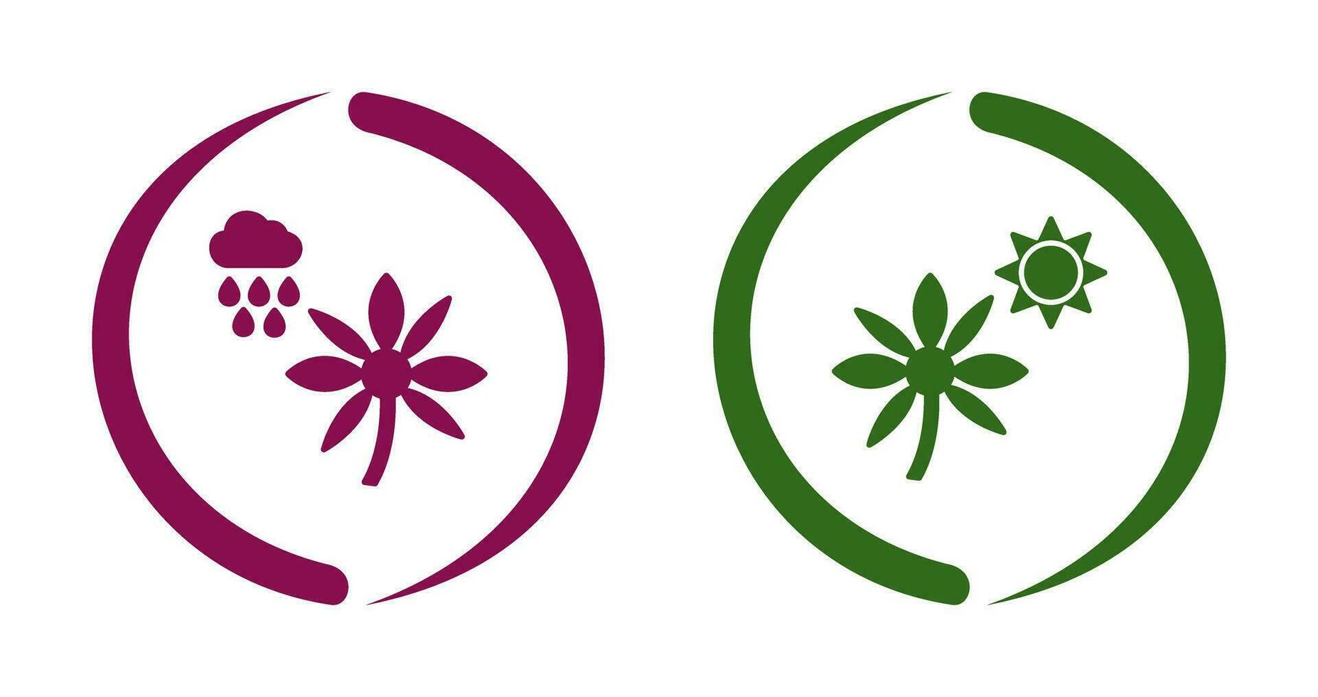 Flower with rain and Flower  Icon vector