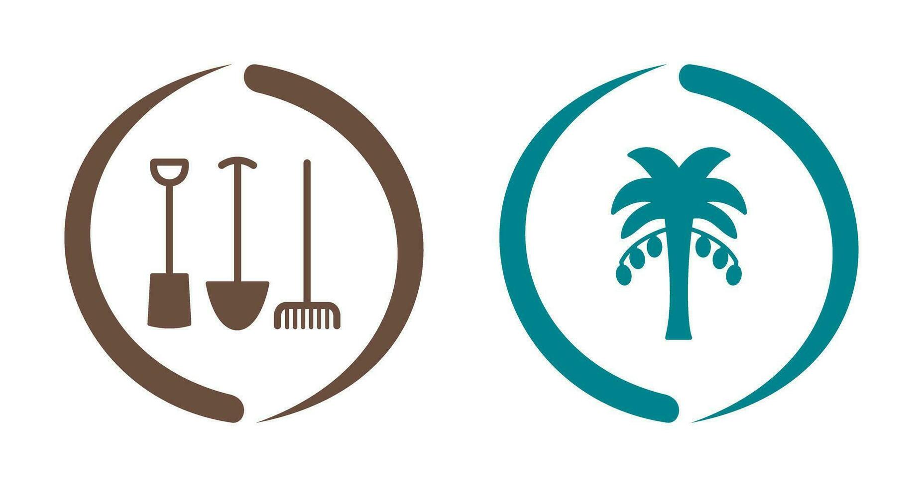 Gardening Tools and Palm tree Icon vector