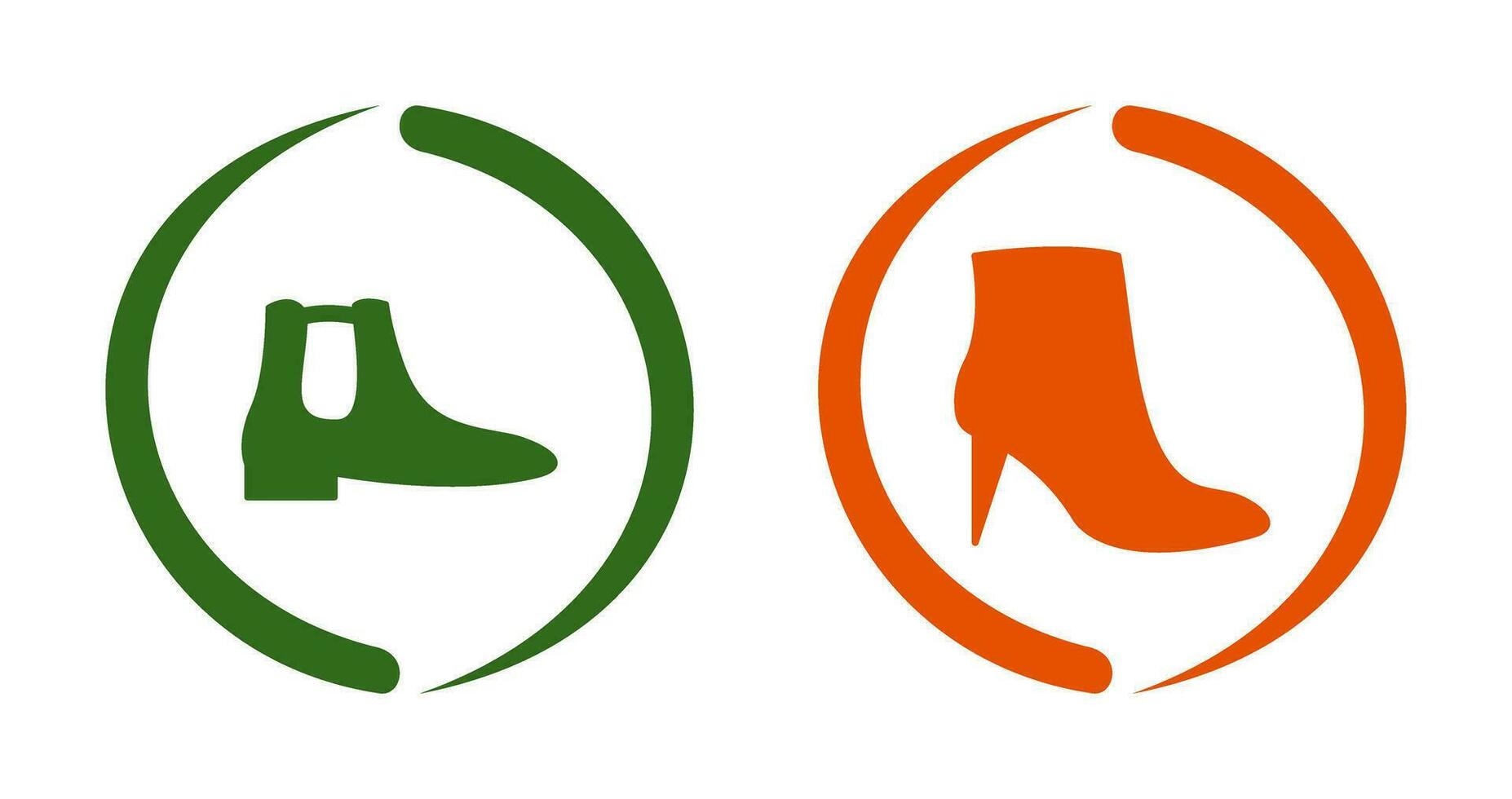 Men Boots and high heels Icon vector