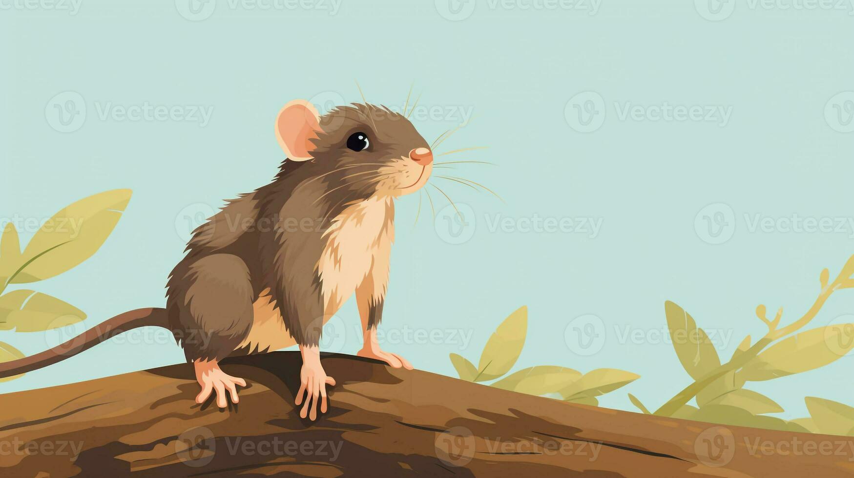 un linda pequeño caña rata en vector estilo. generativo ai foto