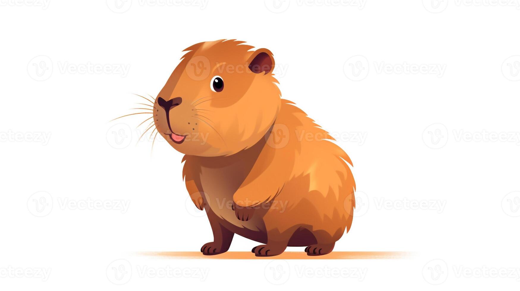 a cute little Capybara in vector style. Generative AI photo