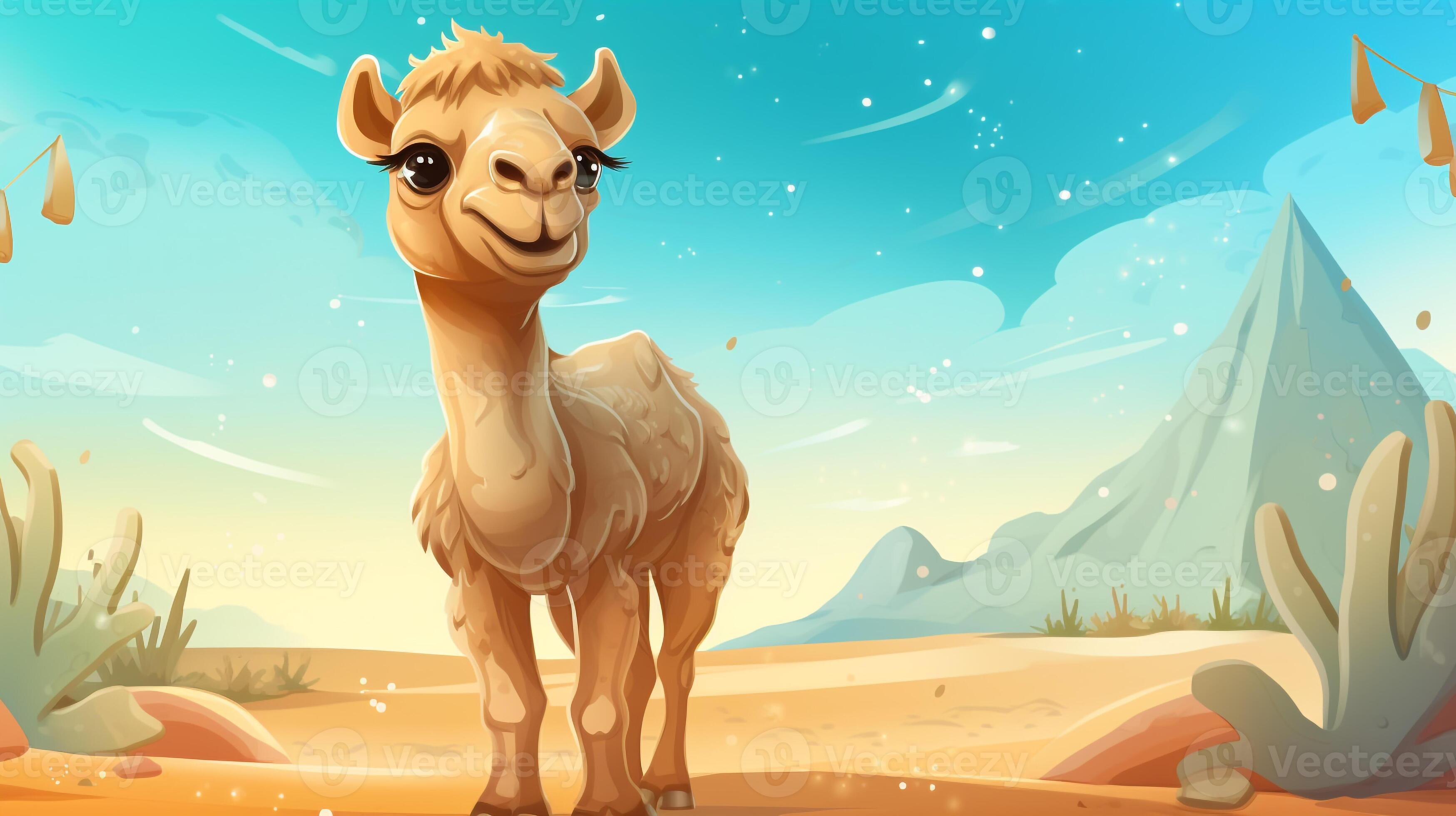 a cute little Camel in vector style. Generative AI 32908612 Stock Photo