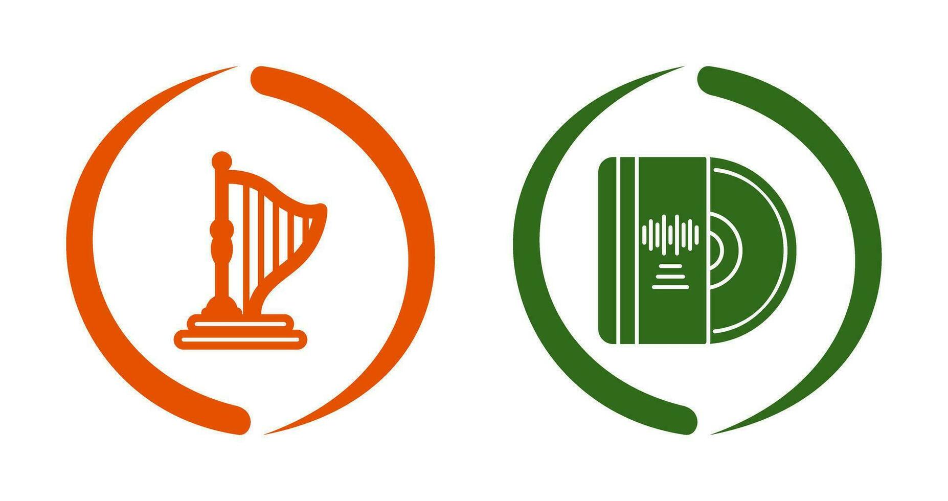 Harp and Vinyl Icon vector