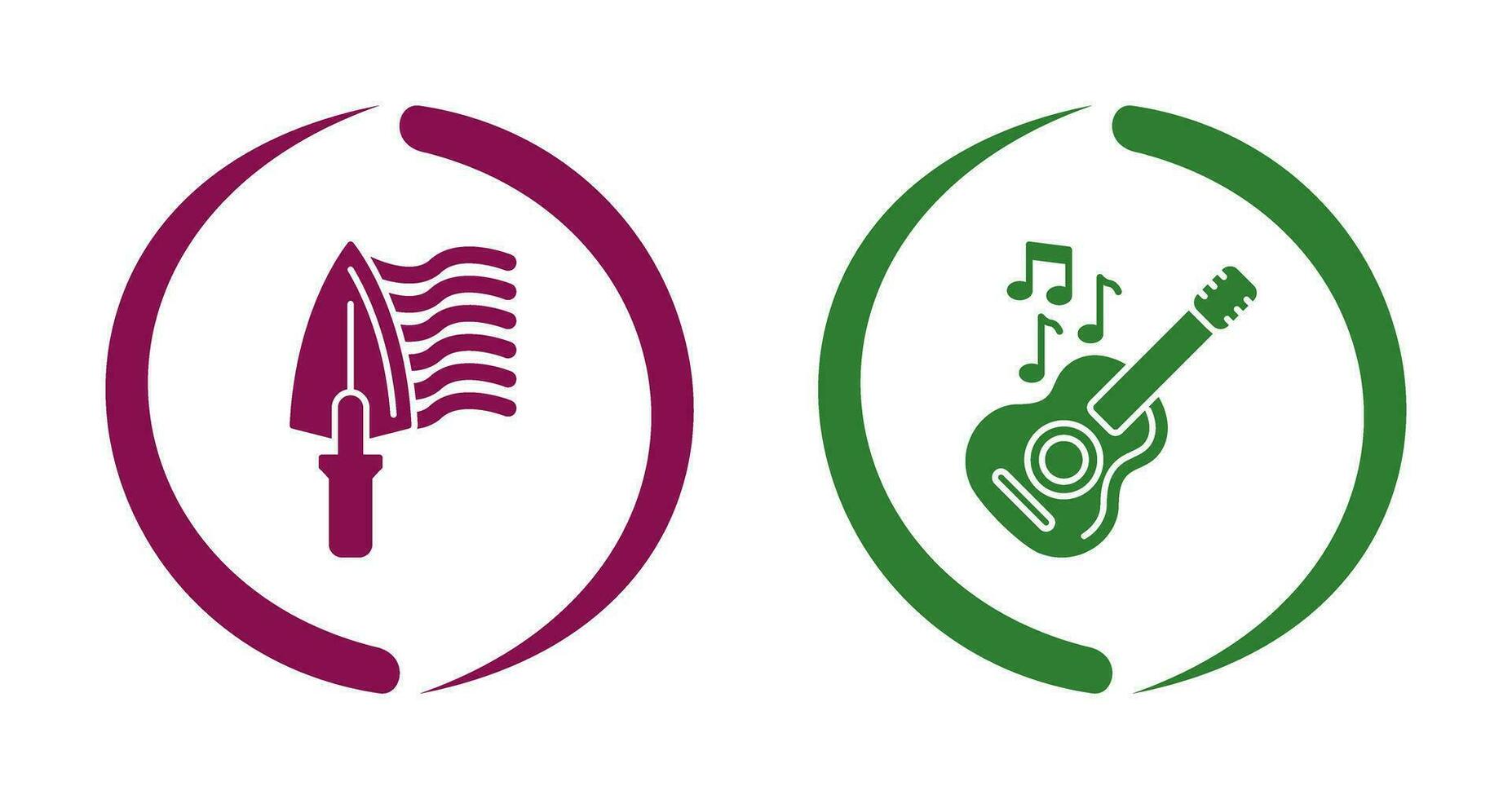 Trowel and Guitar Icon vector