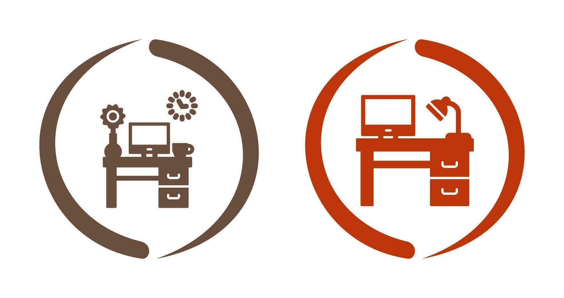 Work Table and Workplace Icon vector