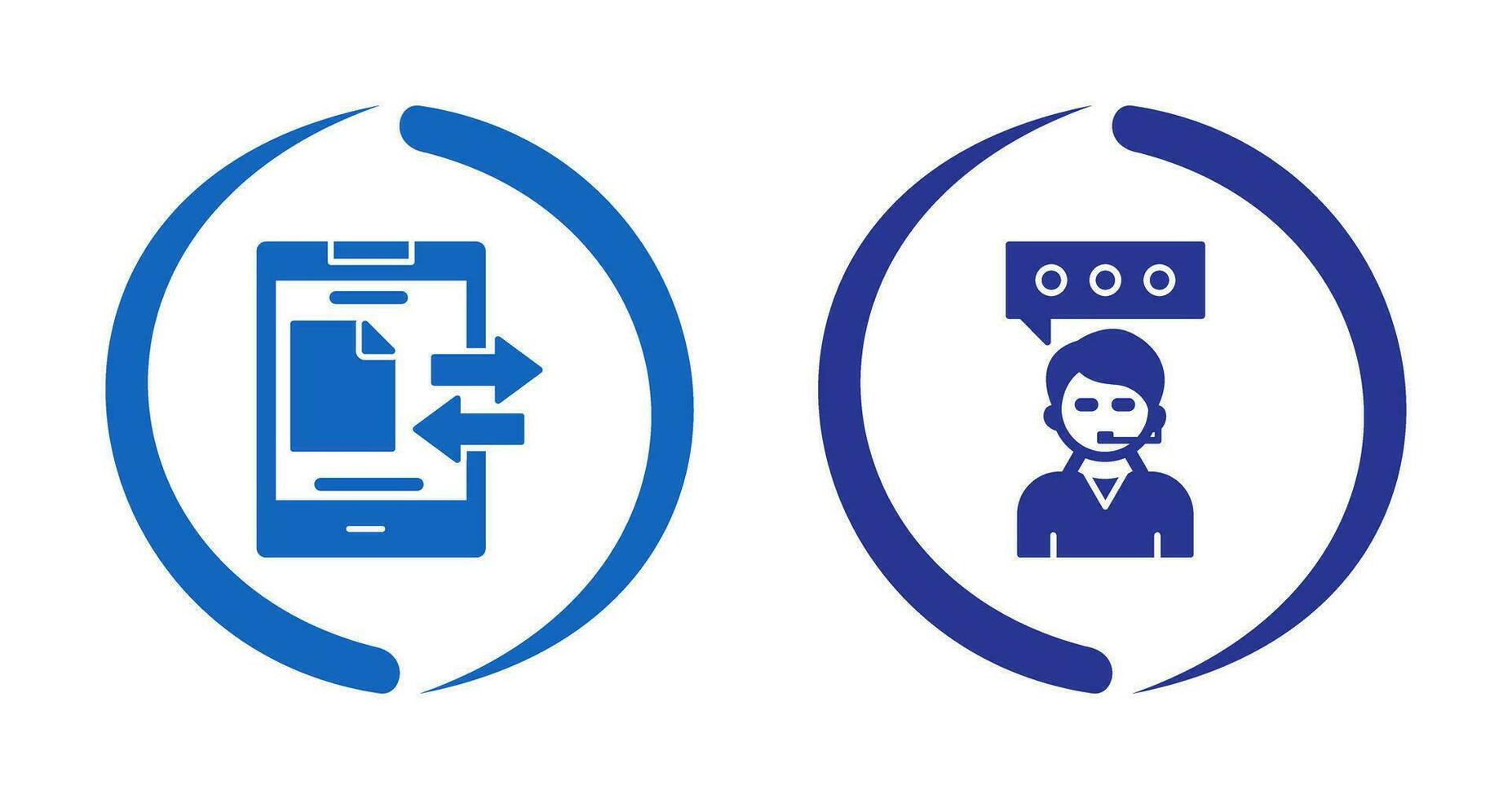 Data Transfer and Client Service Icon vector