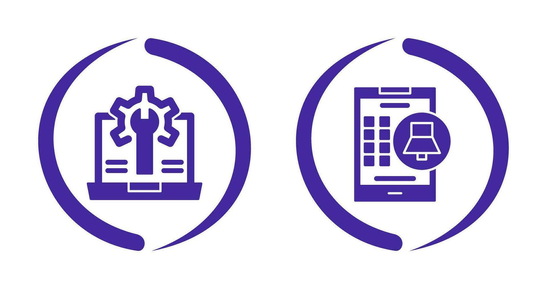 Alarm and Web Development Icon vector