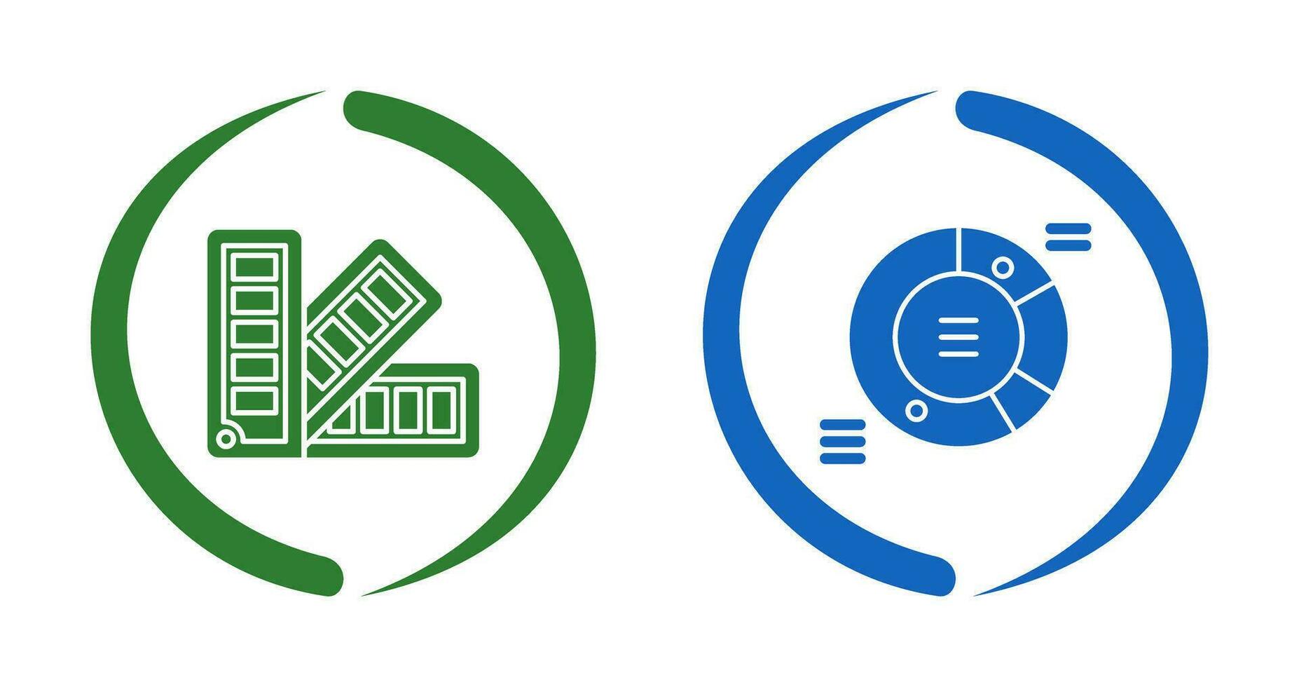 Pie Chart and Pantone Icon vector